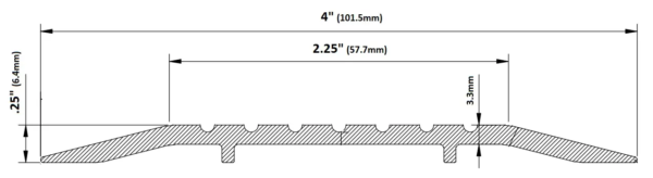 4" Wide Flat Utility Threshold, .25" Height, Aluminum or Dark Bronze