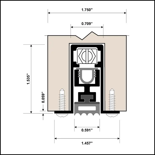 Automatic Door Bottom, Regular Duty Soundproofing, Mortised