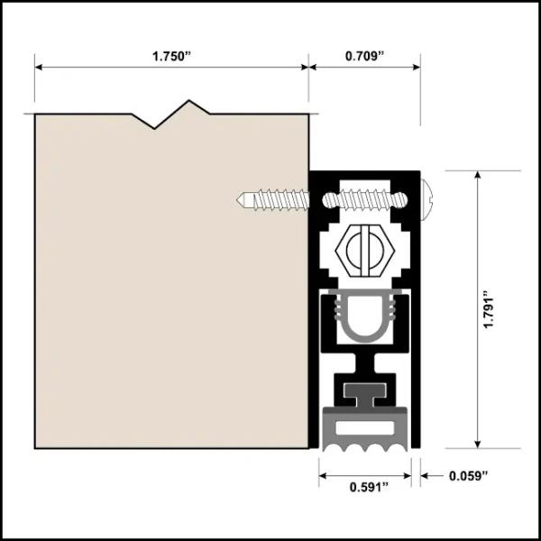 Automatic Door Bottom, Regular Duty Soundproofing, Surface Mounted