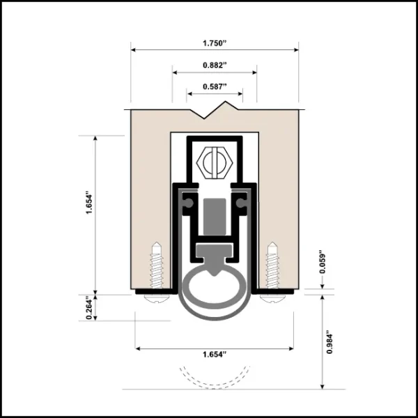 Automatic Door Bottom, Heavy Duty, High Soundproofing, Mortised, Double Neoprene Seal