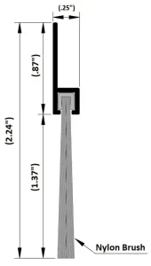 .875" Aluminum or Dark Bronze Casing with 1.375" Nylon Brush