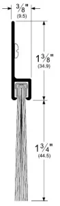 1.375" Aluminum or Dark Bronze Casing with 1.75" Nylon Brush