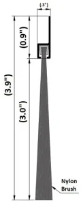 .90" Aluminum or Dark Bronze Casing with 3" Nylon Brush